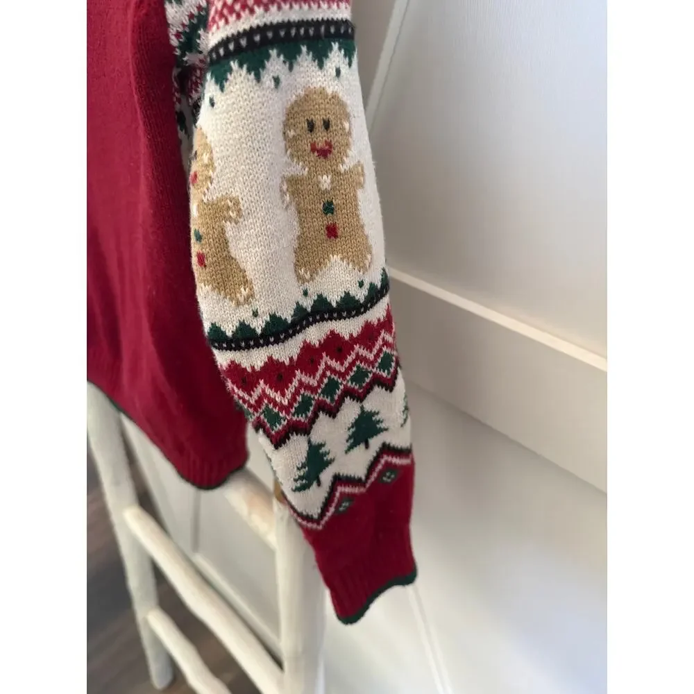 Gymboree Gingerbread Fairisle Cardigan Size 6 wooden buttons